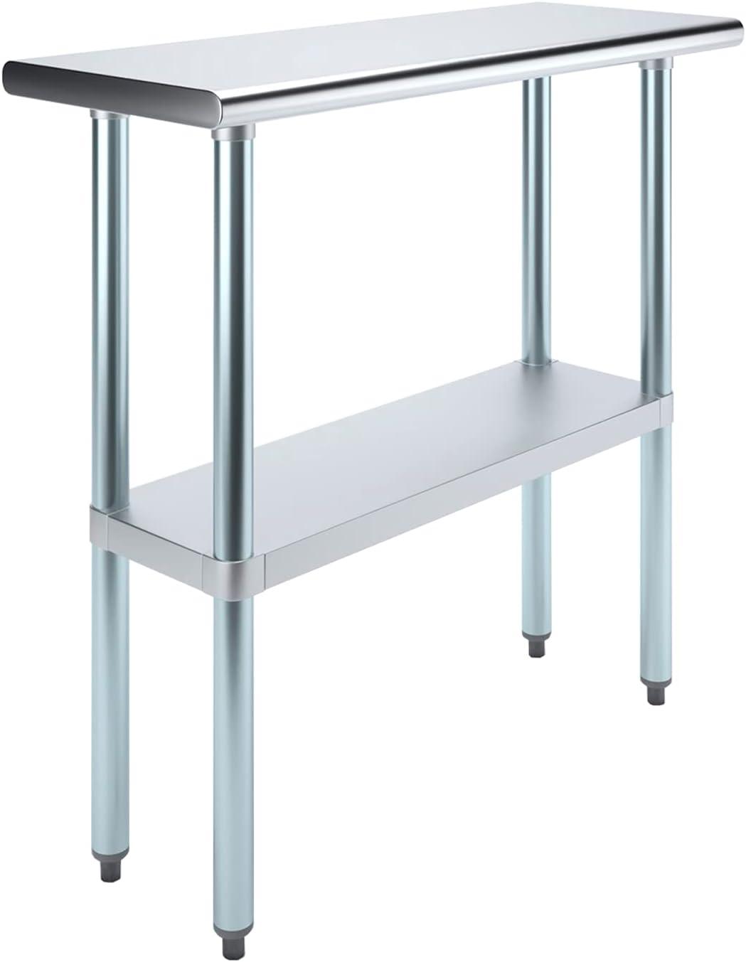 Stainless Steel Work Table with Undershelf. Metal Prep Table. NSF - Certified