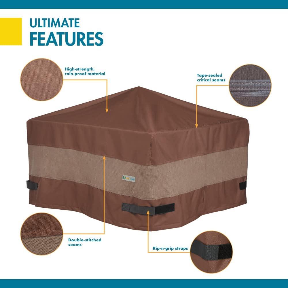 Mocha Cappuccino 40-Inch Square Polyester Fire Pit Cover