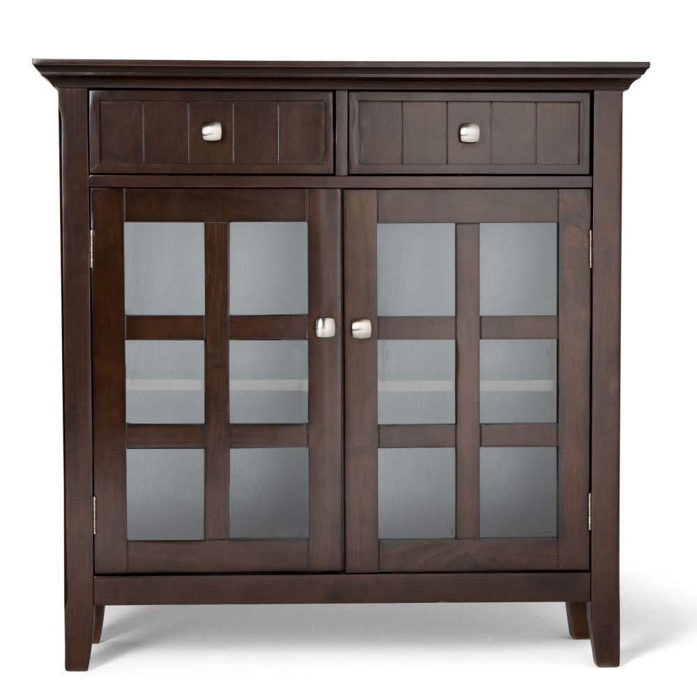 Simpli Home Acadian Solid Wood Entryway Storage Cabinet In Brunette Brown