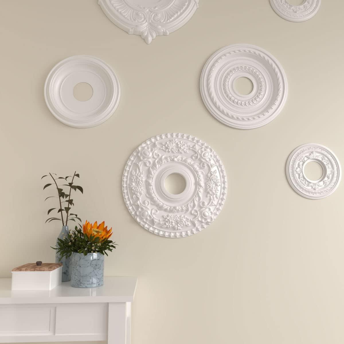 Ekena Millwork 18"OD x 3 1/2"ID x 1 1/2"P Rose Ceiling Medallion (Fits Canopies up to 7 1/4")