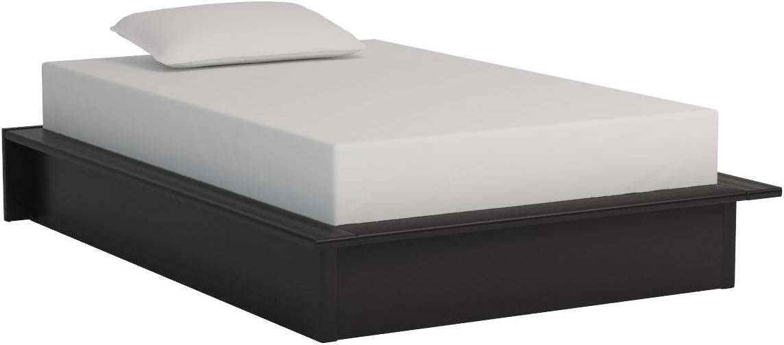 DHP Maven Upholstered Platform Bed, Full, Black Faux Leather