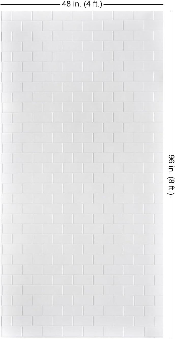 Subway Tile MirroFlex 4ft. x 8ft. Glue Up PVC 3D Wall Panels 96 sq.ft.