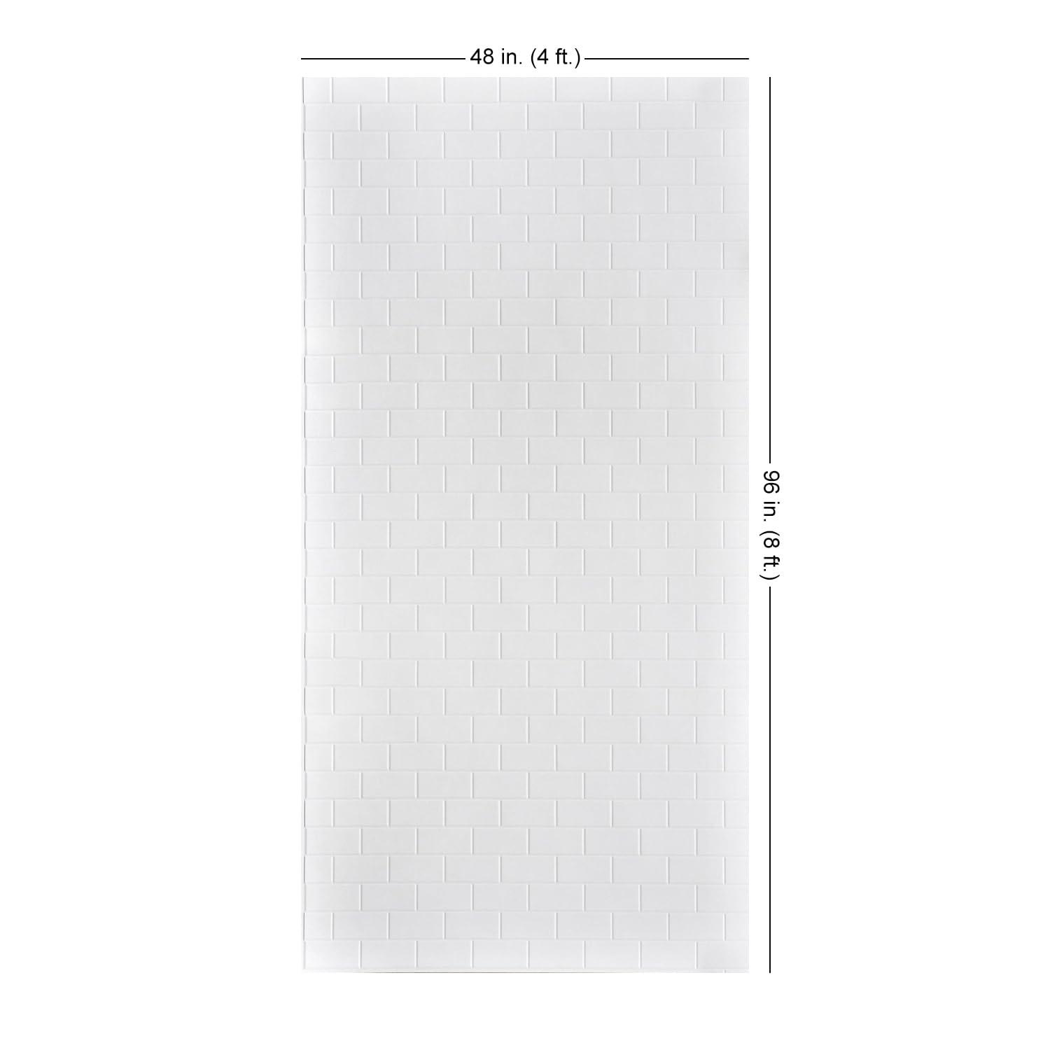 Subway Tile MirroFlex 4ft. x 8ft. Glue Up PVC 3D Wall Panels 96 sq.ft.