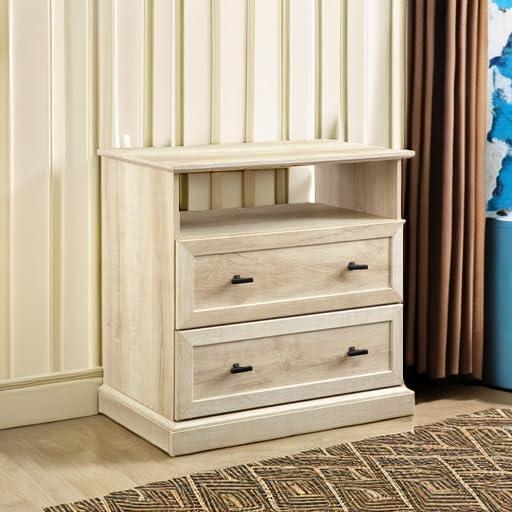 Clyde Classic 2-Drawer Bedroom Nightstand in White Oak