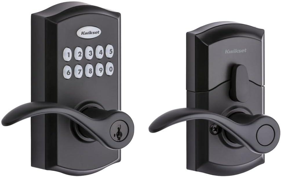 Iron Black Electronic Keypad Deadbolt Lever with SmartKey