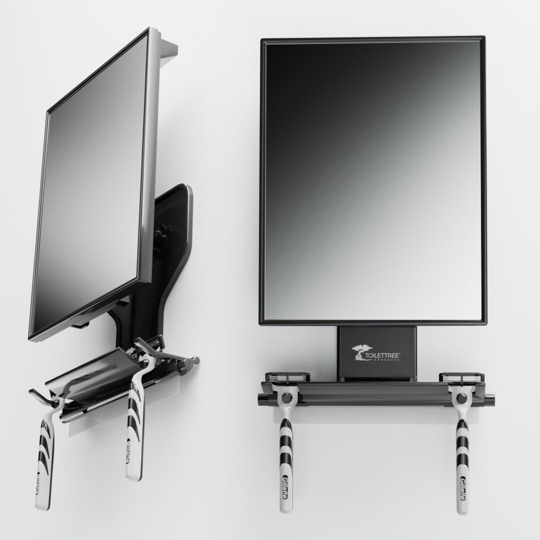 ToiletTree Products Fogless Shower Mirror with Squeegee, Adjustable Shaving Mirror