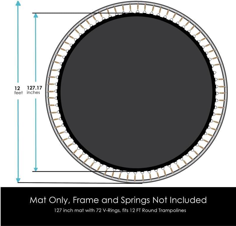 Universal Black Round Trampoline Jump Mat Replacement for 12 FT Frame