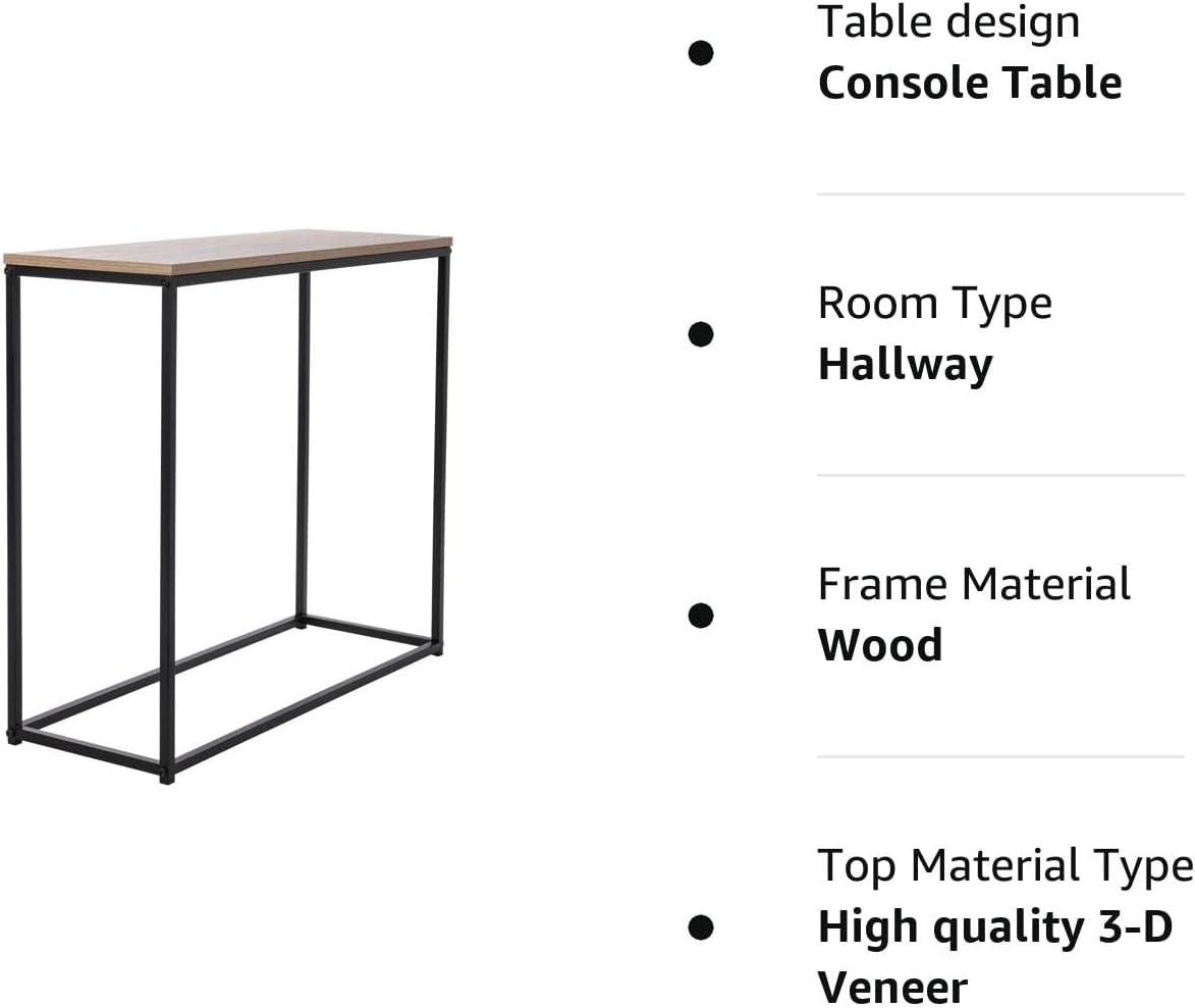 Tribeca Industrial Console Table with Wood Veneer and Steel Frame