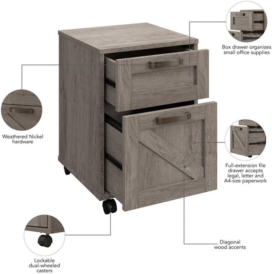 Cowden 16"W 2 -Drawer Mobile Vertical Filing Cabinet