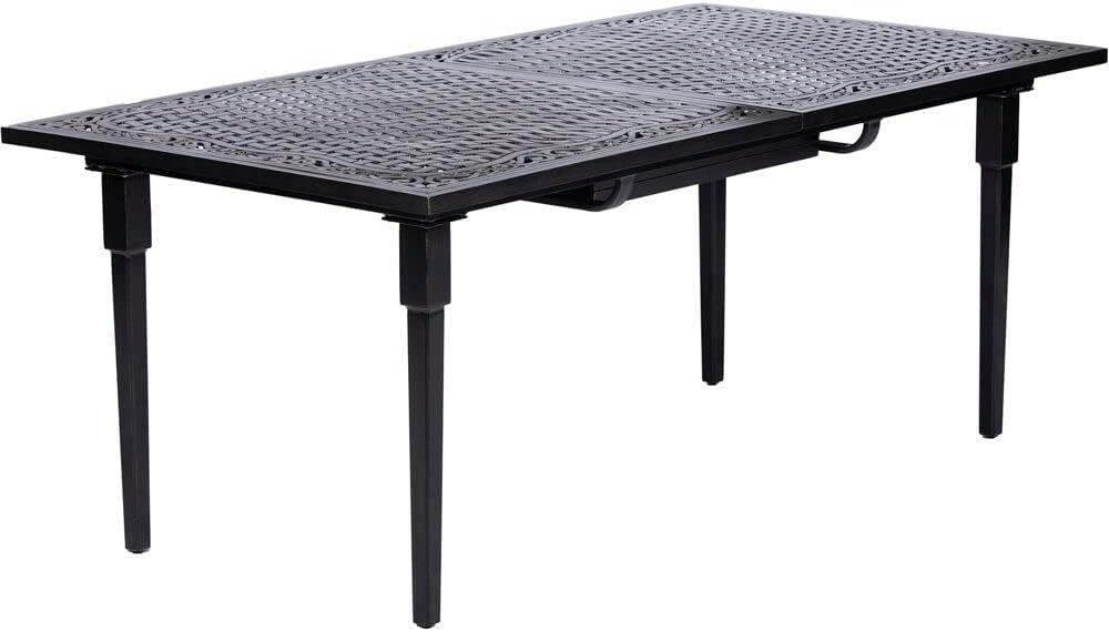Hanover Brigantine Juego de Comedor Moderno para Exteriores de 7 Piezas / 4 Sillas con Cabestrillo, 2 Balancines Giratorios / Mesa con Tapa de 40'' x 70'' / Clima, Xido, Resistente a UV / Bronceado / BRIGDN7PCSW-2
