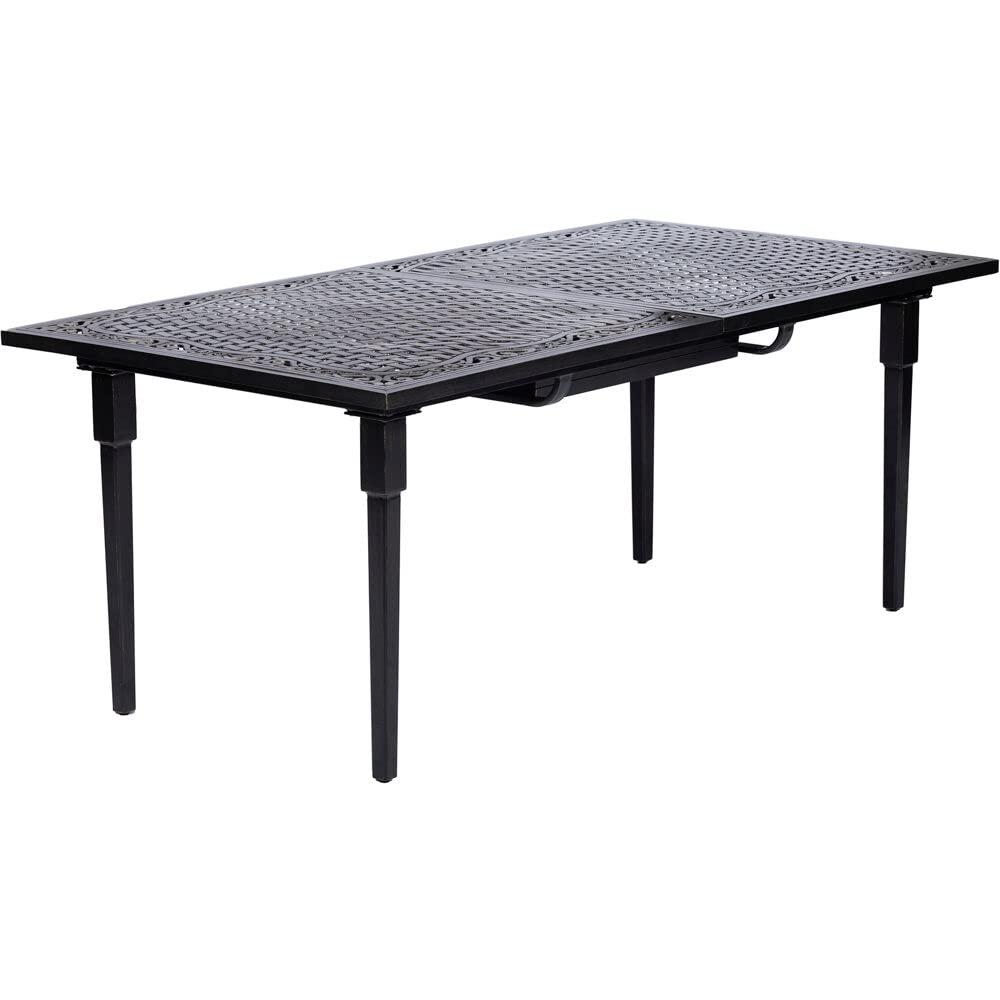 Hanover Brigantine Juego de Comedor Moderno para Exteriores de 7 Piezas / 4 Sillas con Cabestrillo, 2 Balancines Giratorios / Mesa con Tapa de 40'' x 70'' / Clima, Xido, Resistente a UV / Bronceado / BRIGDN7PCSW-2