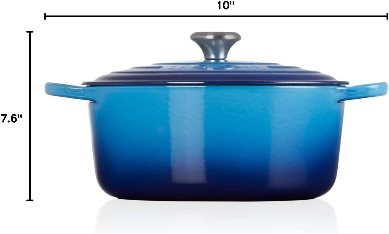 Azure Blue Enameled Cast Iron 7.25 qt. Dutch Oven