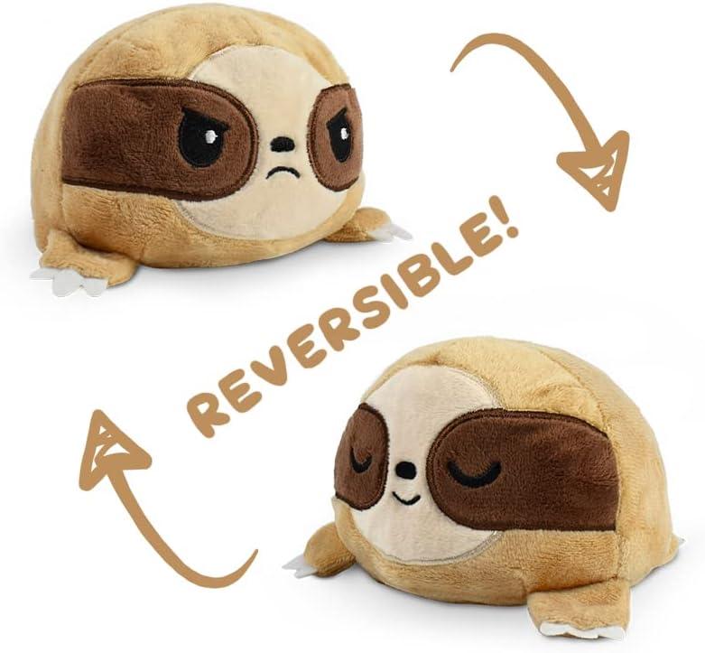 Reversible Brown Plush Sloth Mood Toy