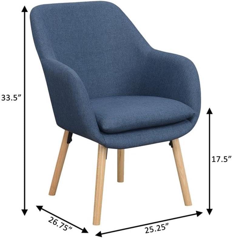 Convenience Concepts Take a Seat Charlotte Wingback Upholstered Accent Armchair, Denim Blue Fabric