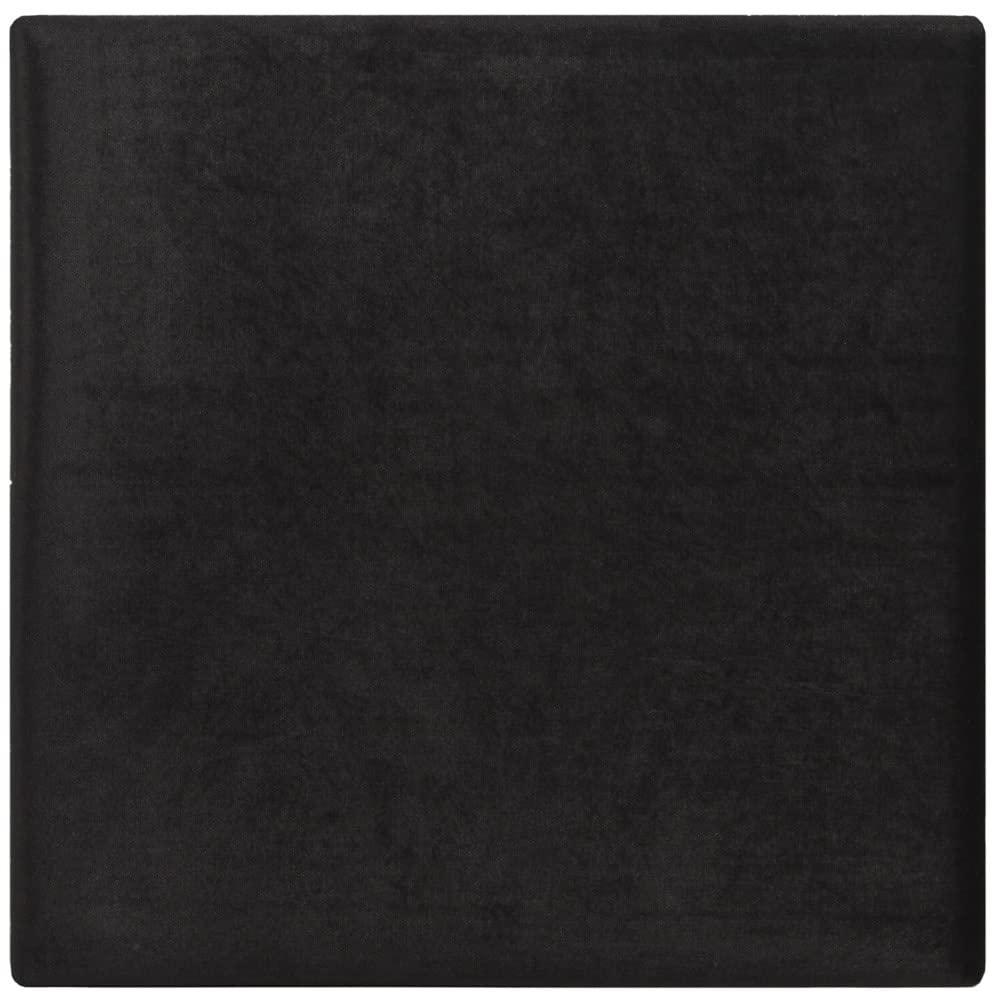 Rowan Contemporary Glam Square Ottoman - Black/Gold - Safavieh