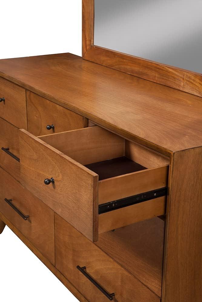 Flynn Acorn Mid-Century Modern 7-Drawer Dresser with Walnut Veneers