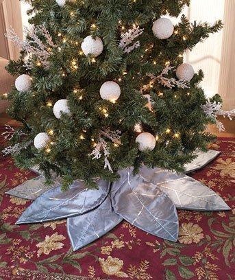 Silver Poinsettia Tree Skirt