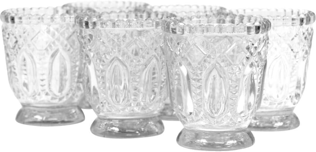 DIY Wedding Koyal Wholesale Vintage Glass Candle Holder (Pack of 6), 3 x 2.75