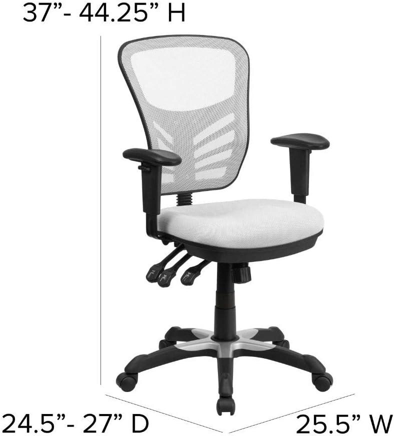 Flash Furniture Mid-Back Mesh Multifunction Executive Swivel Ergonomic Office Chair with Adjustable Arms