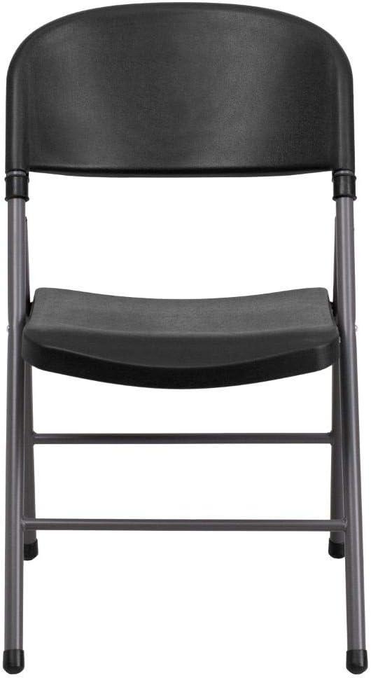 Flash Furniture 2 Pack HERCULES Series 330 lb. Capacity Plastic Folding Chair with Charcoal Frame