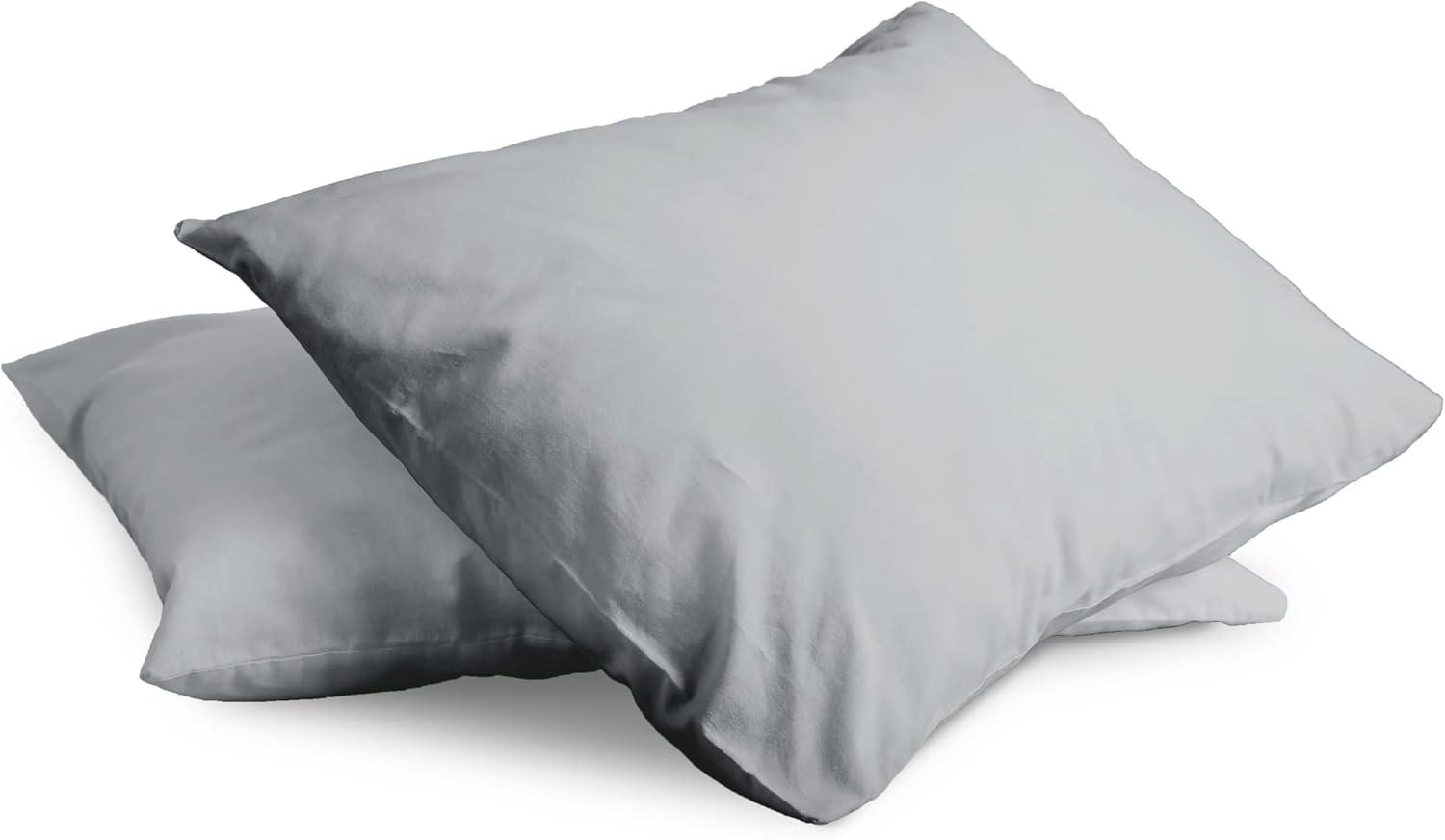 Superity Linen Queen Pillow Cases  - 2 Pack - 100% Premium Cotton - Open Enclosure - Grey