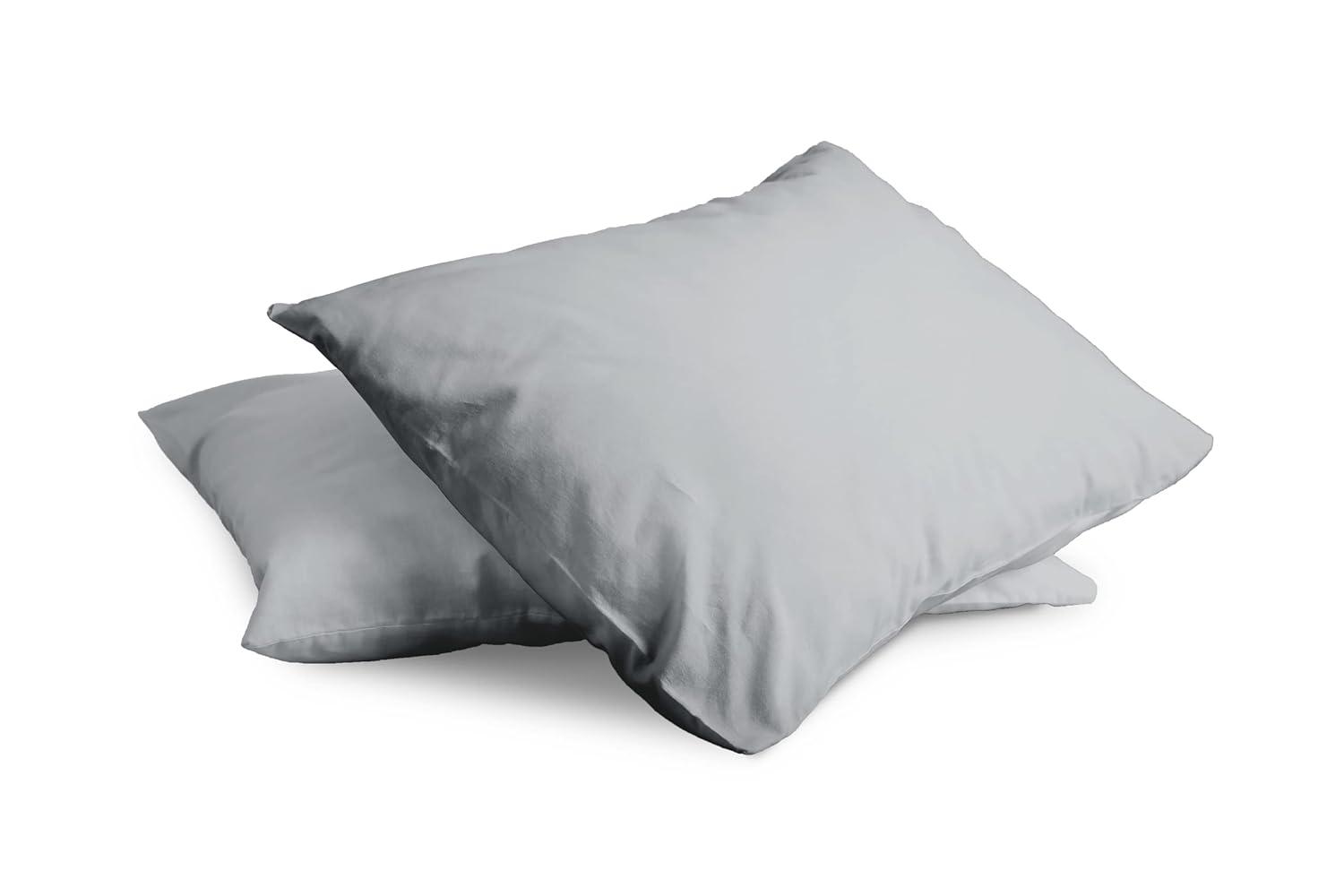 Superity Linen Queen Pillow Cases  - 2 Pack - 100% Premium Cotton - Open Enclosure - Grey