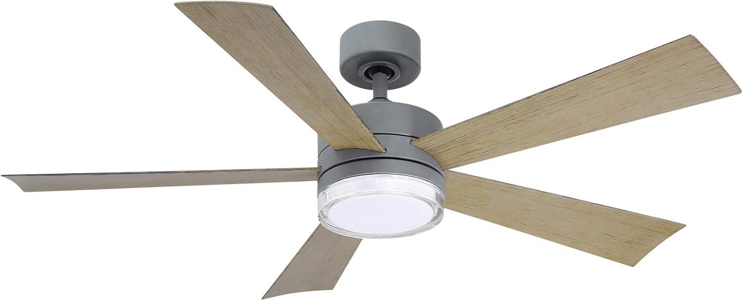 Wynd 5 - Blade Outdoor /Indoor Smart Ceiling Fan with Remote Control and LED Light Kit Included