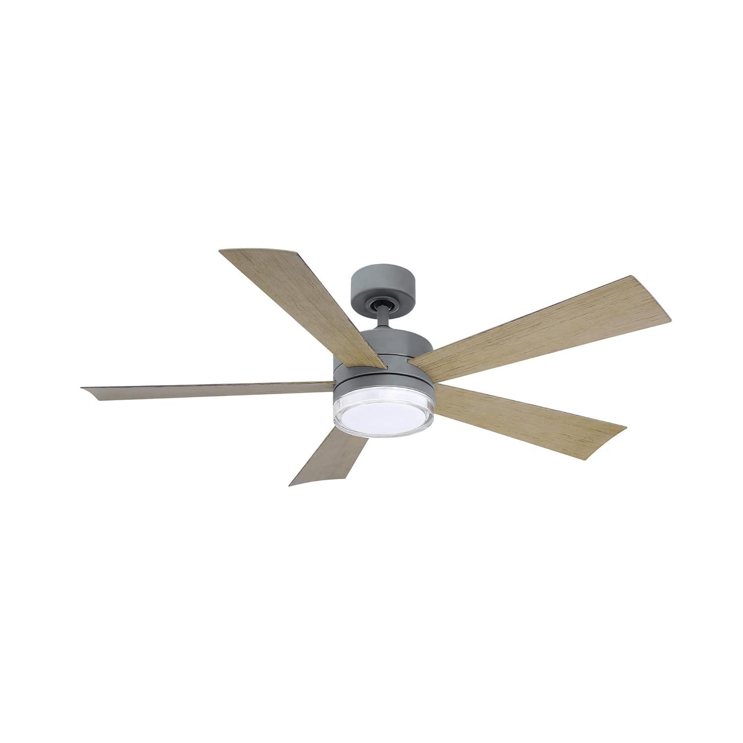 Wynd 5 - Blade Outdoor /Indoor Smart Ceiling Fan with Remote Control and LED Light Kit Included