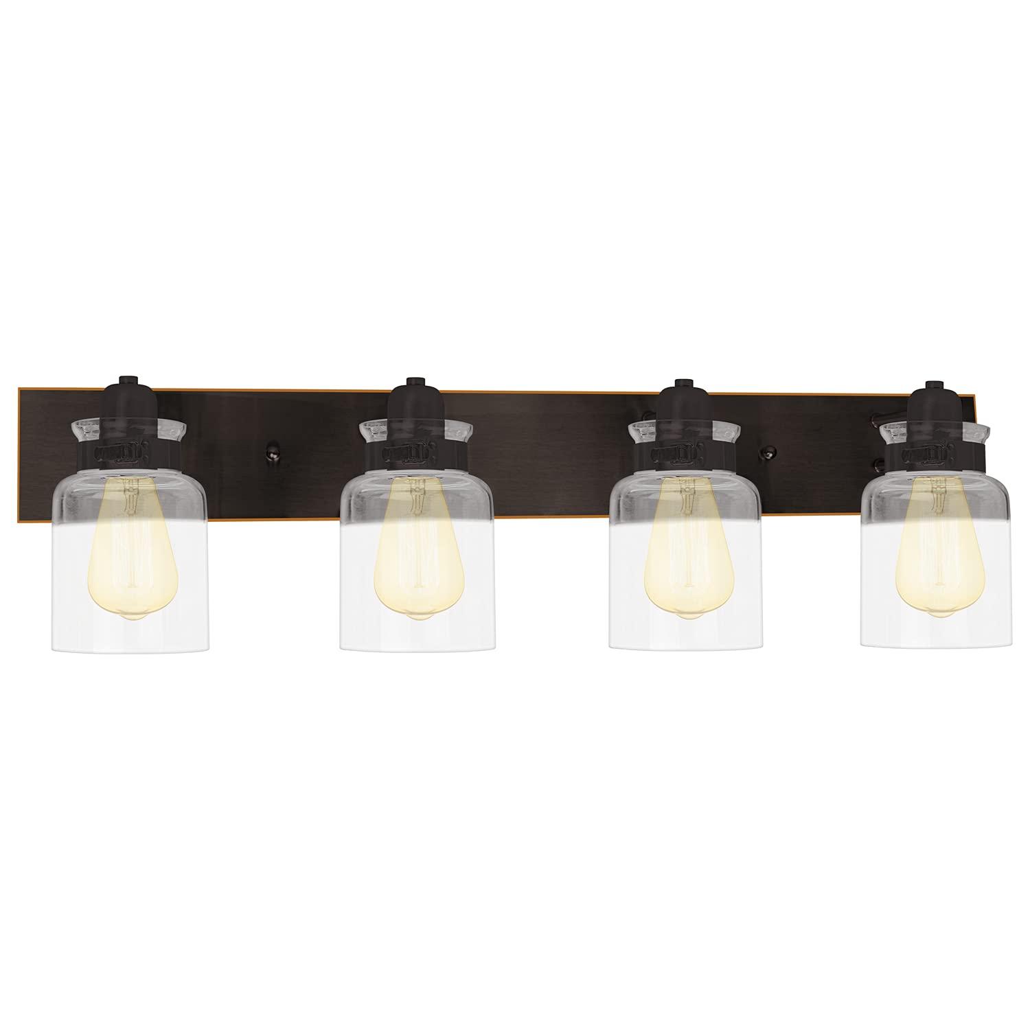 Oiled Rubbed Bronze 4-Light Jelly Jar Vanity Fixture