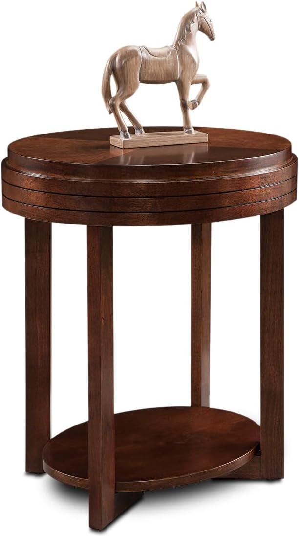 Leick Favorite Finds Oval Wood End Table in Chocolate Cherry