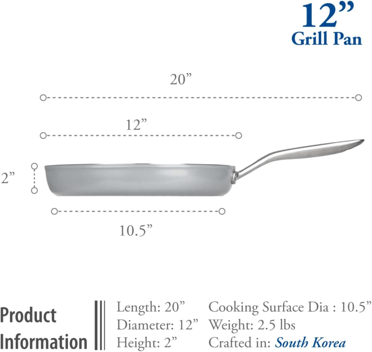 TECHEF CeraTerra - 12" Ceramic Nonstick Grill Pan