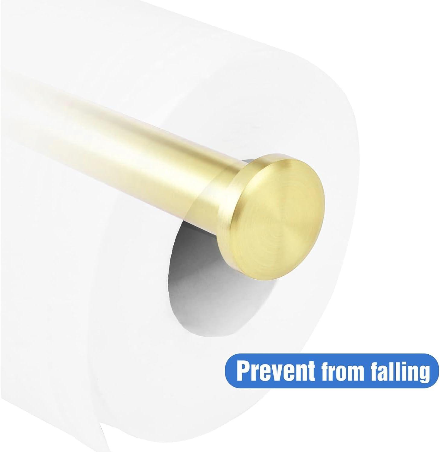 HITSLAM Toilet Paper Holder Wall Mount,Brushed Gold Toilet Paper Roll Holder for Bathroom