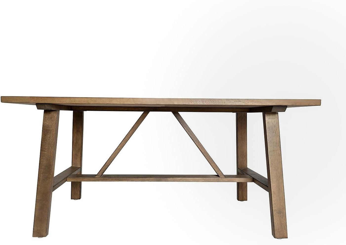 Flash Furniture Eli Solid Wood Farmhouse Coffee Table, Trestle Style Accent Table