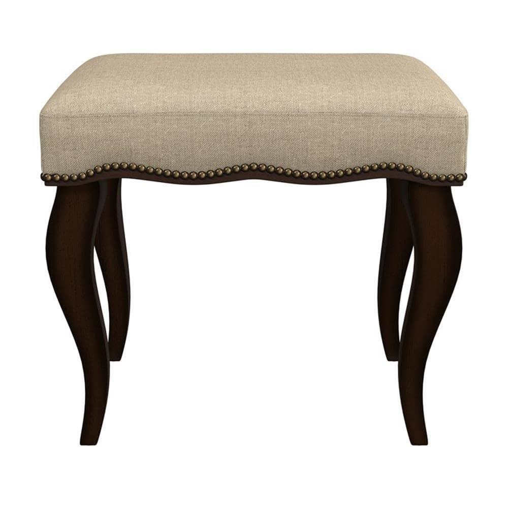 19" Hamilton Backless Upholstered Wood Vanity Stool Burnished Oak/Cream - Hillsdale Furniture