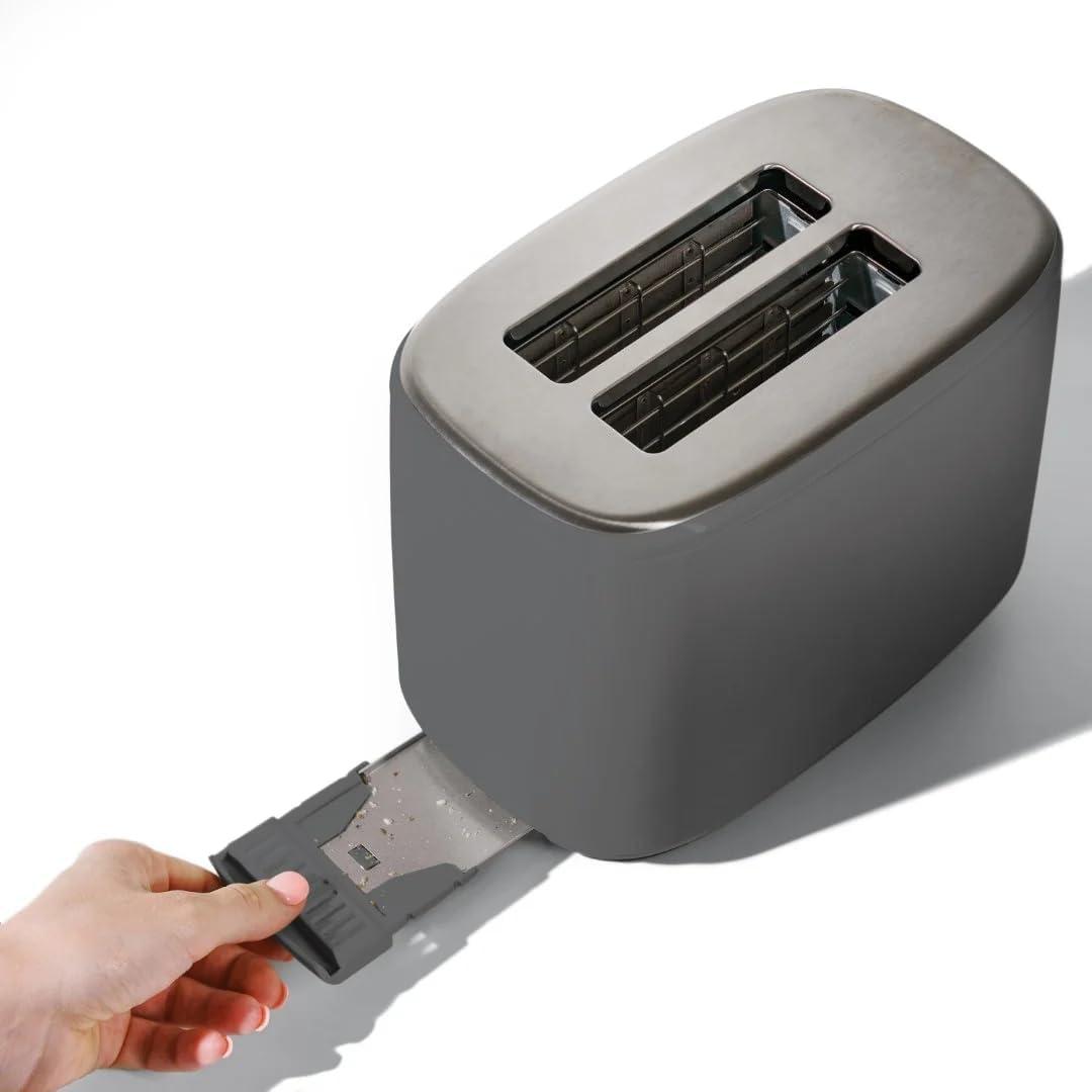 Beautiful 2 Slice Toaster with Touch-Activated Display, Oyster Gray by Drew Barrymore