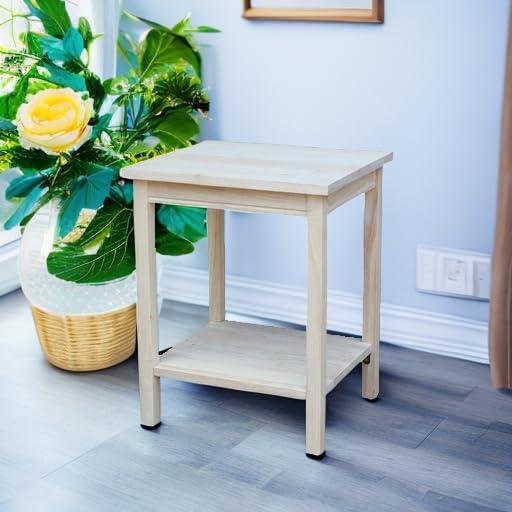 29" Square Portman Accent Table Unfinished - International Concepts: Solid Wood, Entryway Display, Parawood