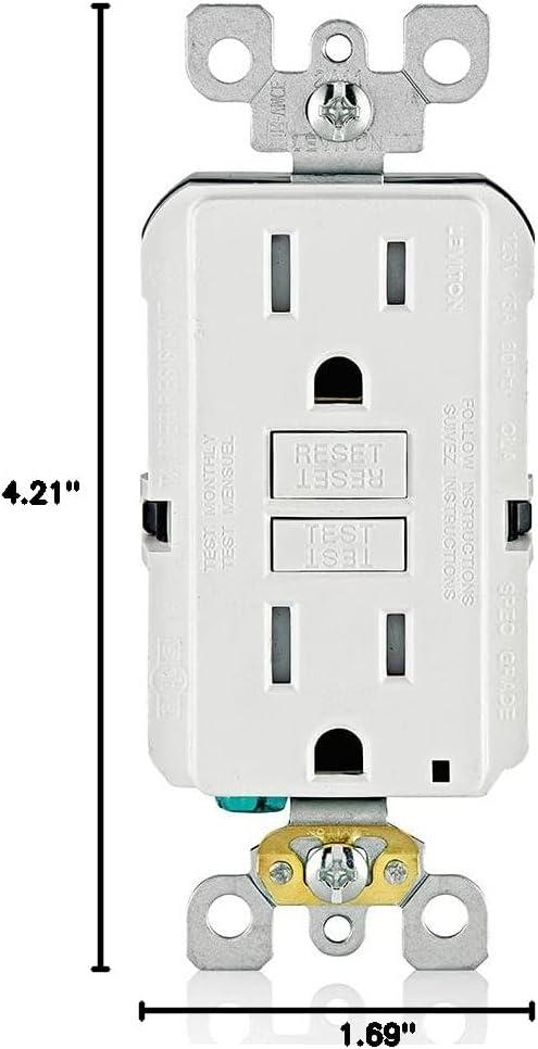 Leviton Smartlockpro Series 15A Self Test Tamper Resistant GFCI Outlet GFTR1-W