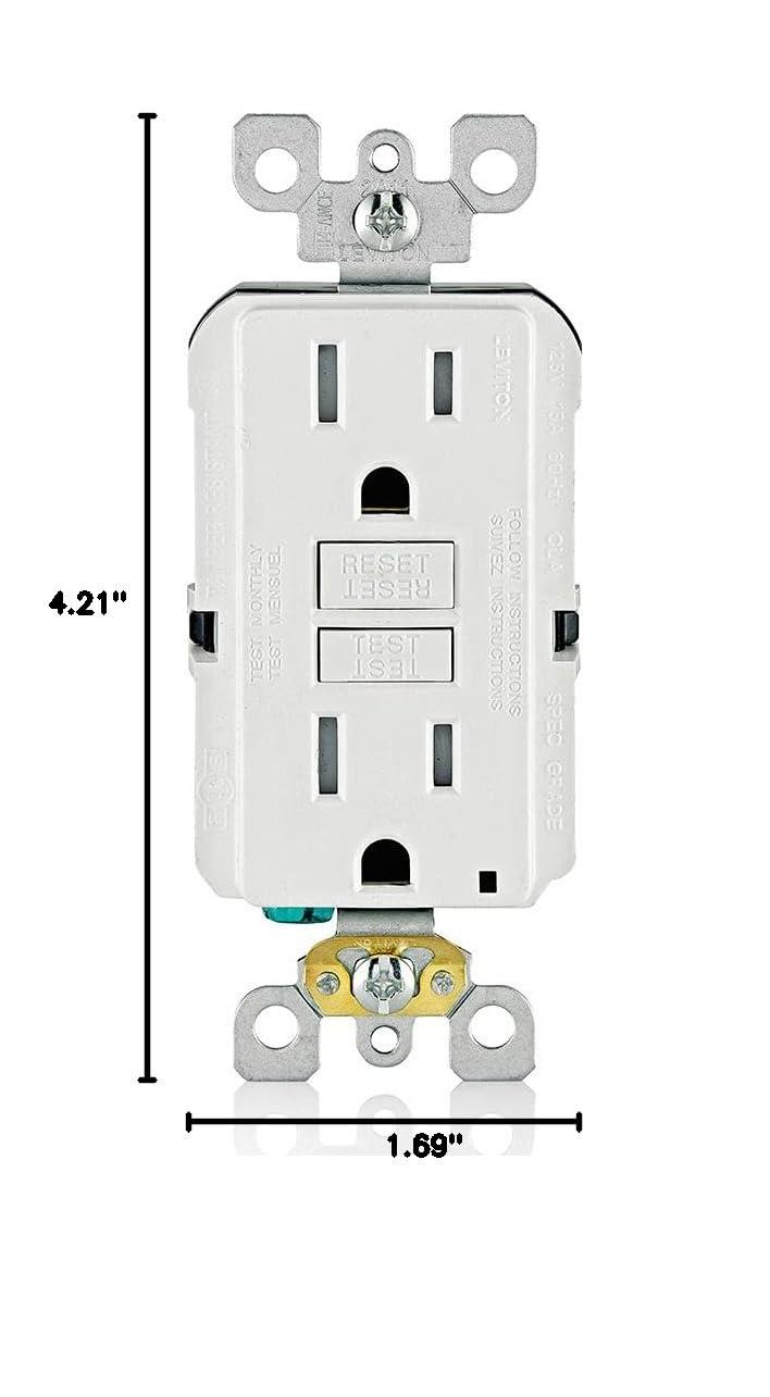 White Tamper-Resistant GFCI Outlet with Wall Plate and LED Indicator