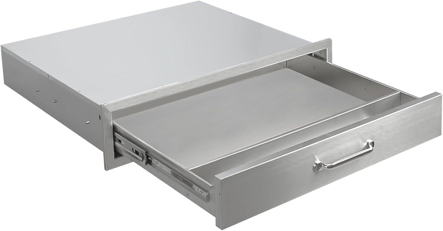 30" Stainless Steel Outdoor Kitchen Drawer with Divider