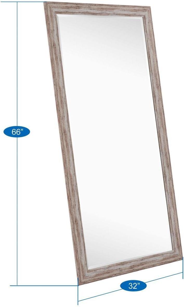 Rustic Mirror, 65"LX32"W Full length Mirror, Faux Wood Mirror, Farmhouse Mirror, Large Mirror, Floor Mirror for Home, Standing Mirror for Bedroom, Mirrors Wall Mirror by Naomi Home - Natural