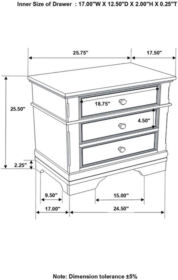 Coaster Home Furnishings Traditional Nightstand, Cappuccino