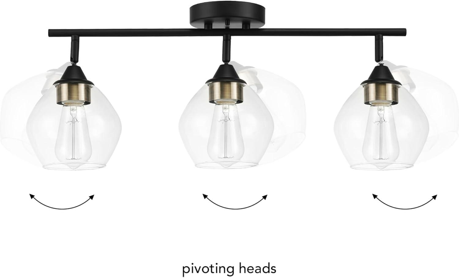 Globe Electric 5.9" 3 Light Matte Black Pendant Head Fixed Track Lighting Set