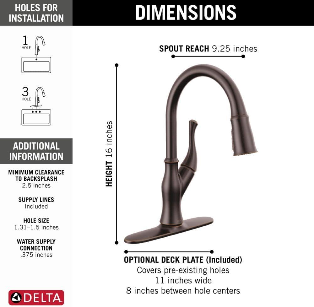 Venetian Bronze Single Handle Pull Down Kitchen Faucet with Spray