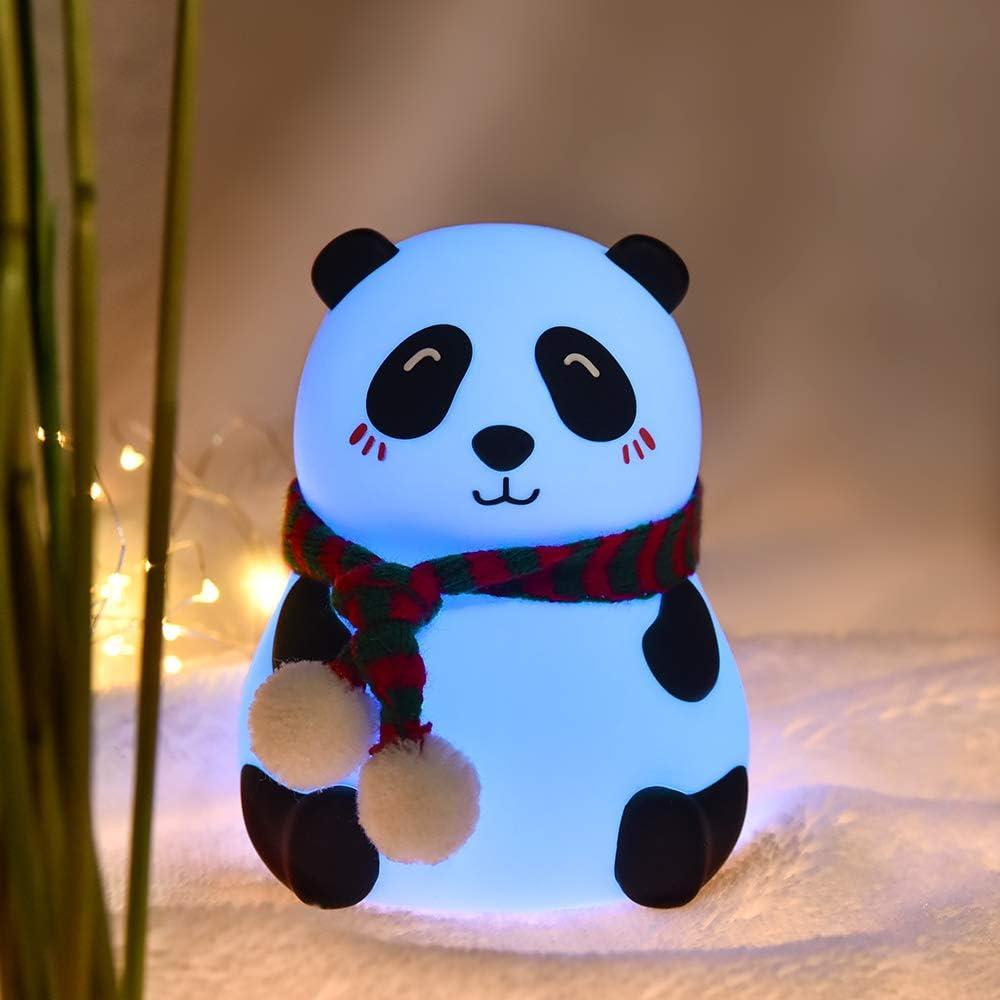 Cute Silicone Panda Night Light with USB Rechargeable