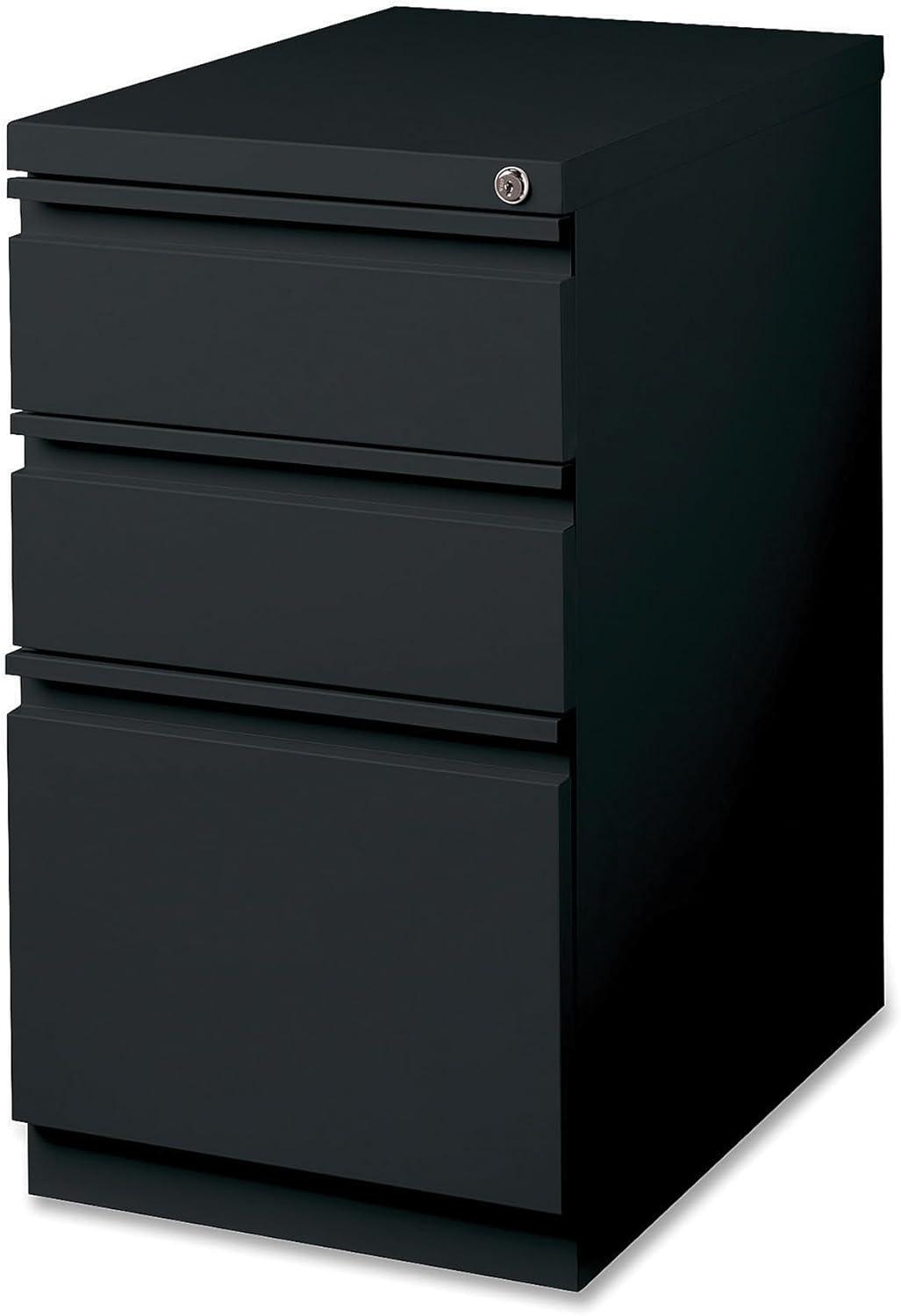 3 Drawers Vertical Steel Lockable Filing Cabinet, Black