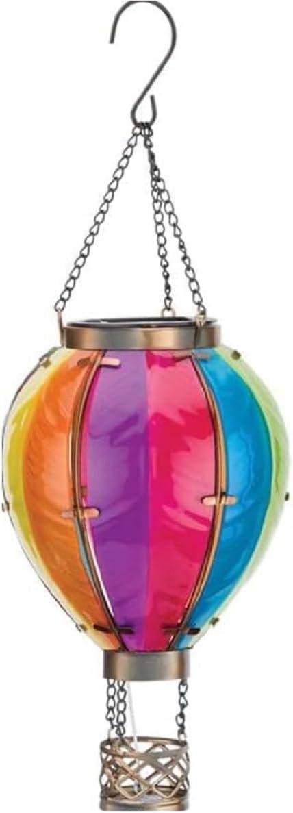 15'' Multicolor Glass Hot Air Balloon LED Lantern