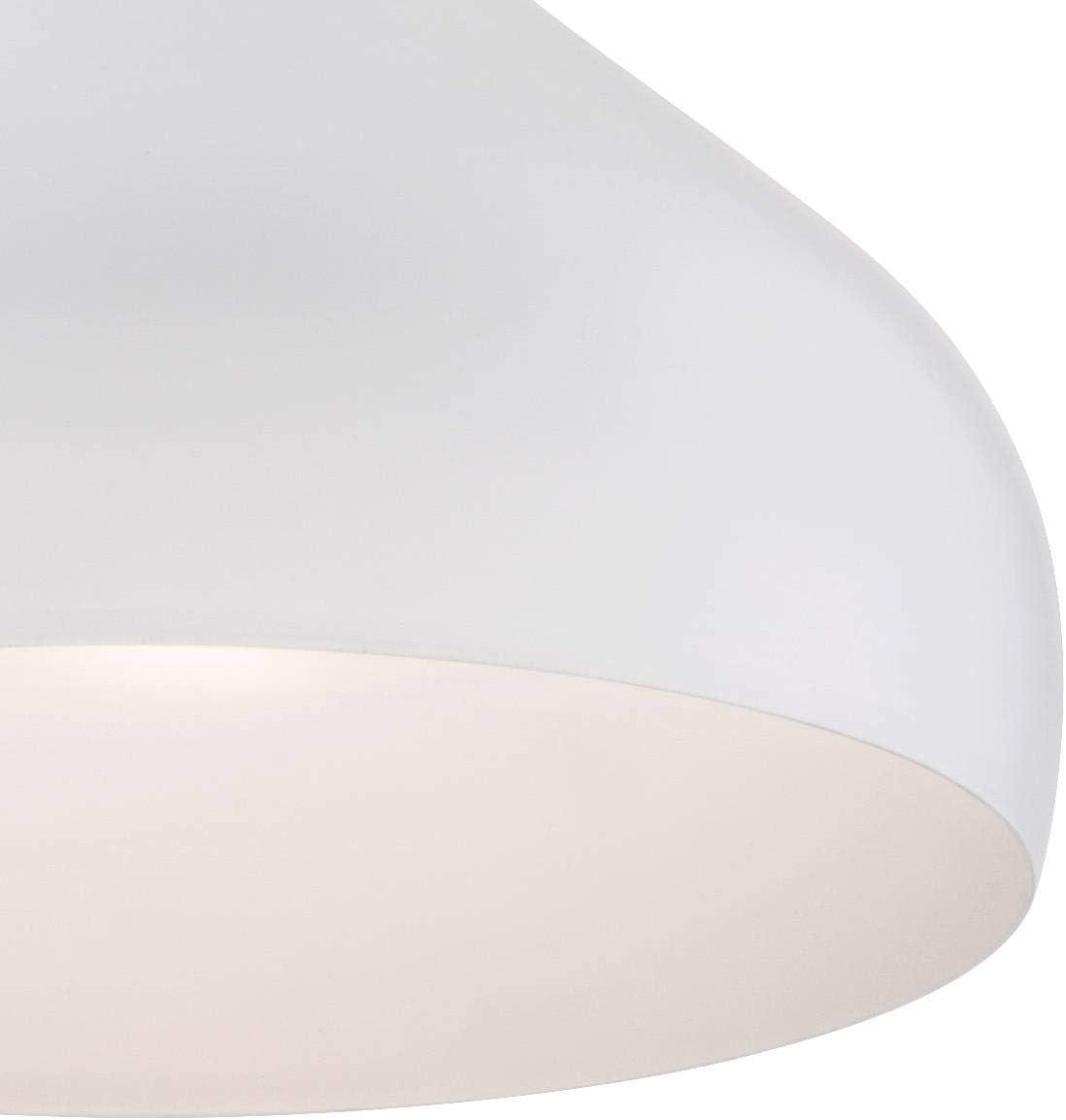 Possini Euro Design Felton White Pendant Light 13" Wide Mid Century Modern Rounded Shade for Dining Room House Foyer Kitchen Island Entryway Bedroom