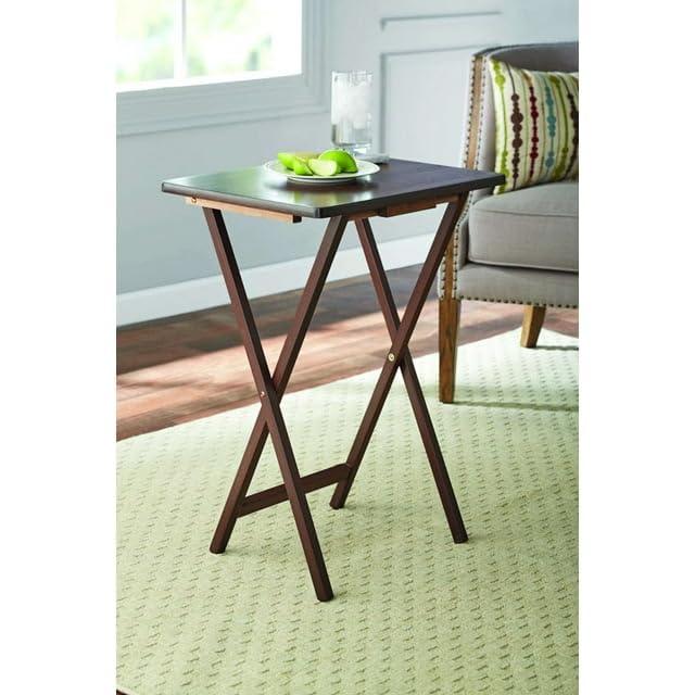 Mainstays Indoor Single Folding TV Tray Table - Walnut L 19 x  W 15 x H 26