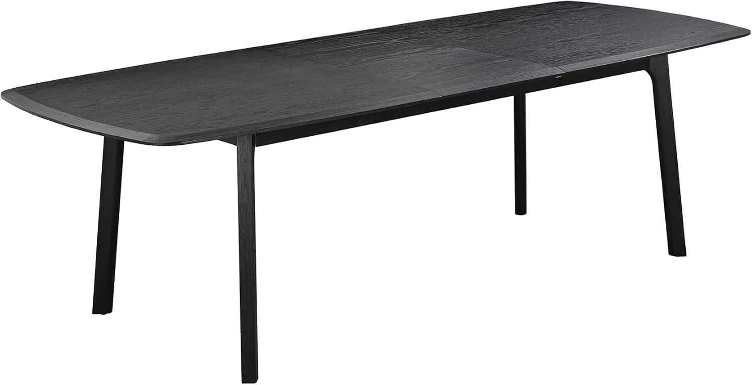 Holland Extendable Rectangle 98" Dining Table in Black Brushed Oak