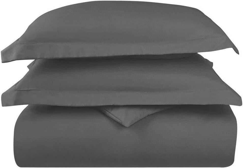 Gray Queen Size Microfiber 3-Piece Duvet Cover Set